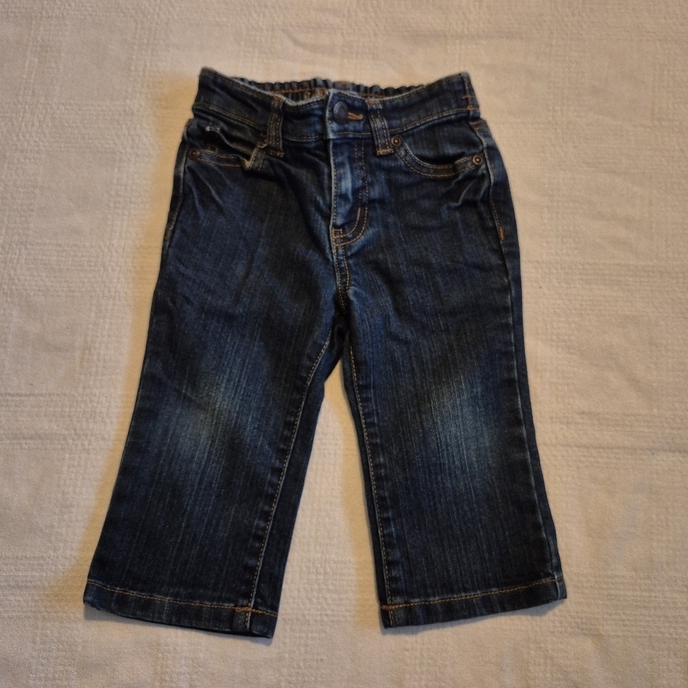 Janie and Jack boys size 12-18 months dark wash jeans, VGUC